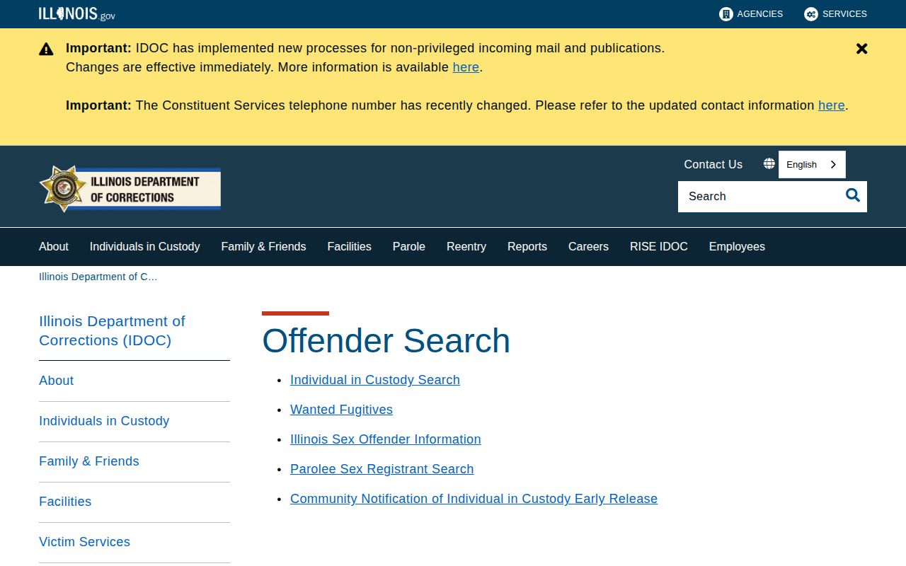 Illinois IDOC state-prison offender search for Bond County arrest records